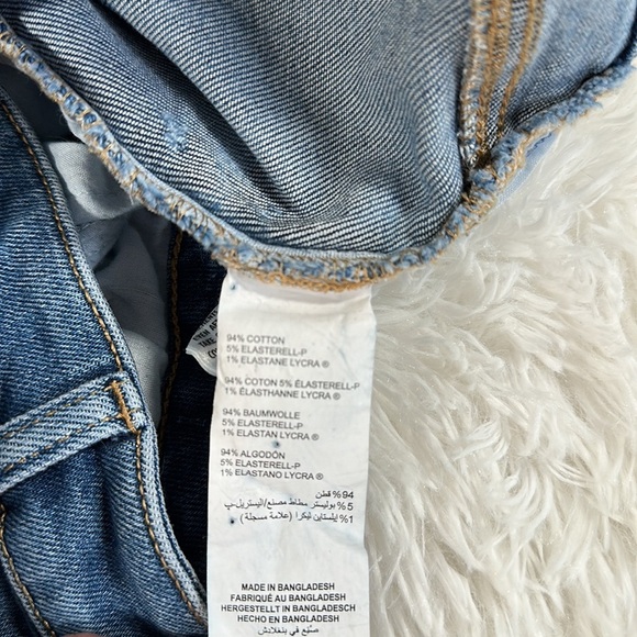 Addition Elle Blue Denim Frayed Bottom Jean Shorts - Picture 10 of 10